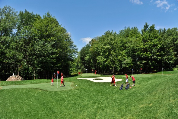Pittsburgh artificial putting green with natural surroundings